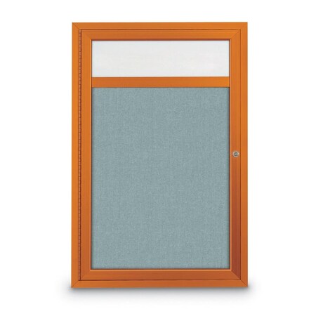 Slim Enclosed Corkboard, 30x30, White Alum Frame/Forbo